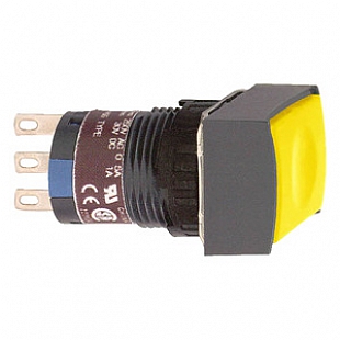 XB6EDA51P Gelber pushbutton &Oslash; 16, flach, o. Rastung, 1OC