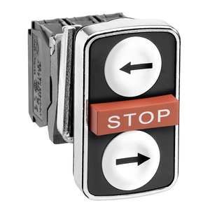 XB4BA711137 Dreifachdrucktaster wei&szlig; flach/rot vorstehend/wei&szlig; flach &Oslash;22 1S+1&Ouml;+1S