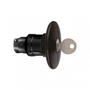 ZB4BS227 Frontelem., schwarz &Oslash;60 f. Pilzdrucktaster &Oslash;22 Schl&uuml;sselentriegelung