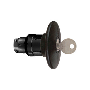 ZB4BS227 Frontelem., schwarz &Oslash;60 f. Pilzdrucktaster &Oslash;22 Schl&uuml;sselentriegelung