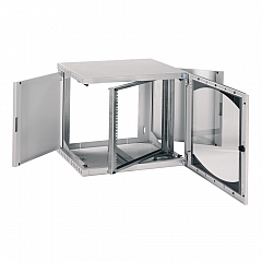 NSYOPB12U5P Wandmontiertes, offenes Gehäus e 12HE B600 T500 schwenk 19'-Glastür R7035 lastür R7035 NSYOPB12U5P_HDBild.jpg
