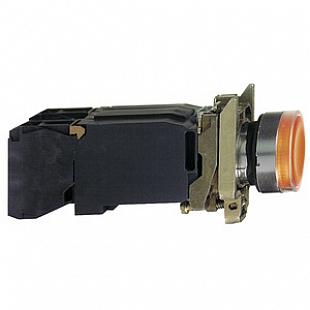 XB4BW3535 Leuchtdrucktaster, orange, flach, Komplettger&auml;t &Oslash;22 o. Rastung 1S+1&Ouml; 110-120V