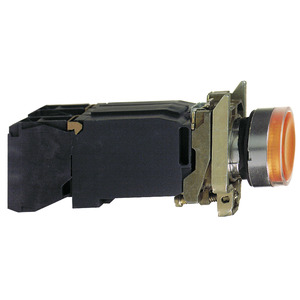 XB4BW3535 Leuchtdrucktaster, orange, flach, Komplettger&auml;t &Oslash;22 o. Rastung 1S+1&Ouml; 110-120V