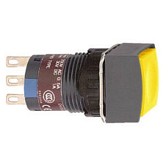 XB6ECA52P Gelber pushbutton Ø 16, flach, o. Rastung, 2OC